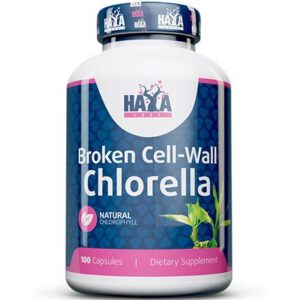 Haya Labs Broken Cell Wall Chlorella (Chlorelė) 100kaps.Galioja iki 2024-05-30