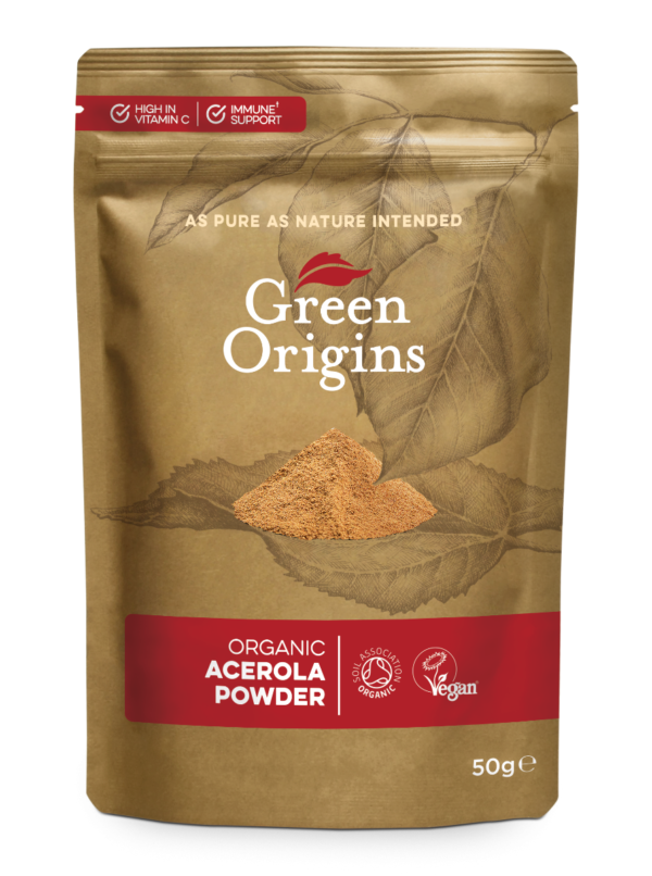 Green Origins Organic Acerola Powder (kraštuotosios malpigijos vaisiai) 50 g.