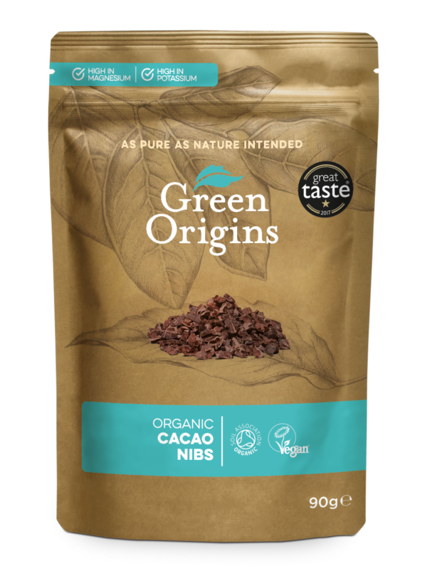 Green Origins Organic Cacao Nibs (kakavos gabaliukai) 90 g.