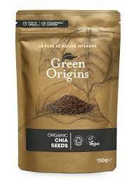 Green Origins Organic Chia Seeds (šalavijo sėklos) 150 g.