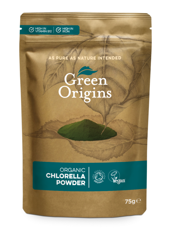 Green Origins Organic Chlorella Powder (chlorelės milteliai) 75 g.