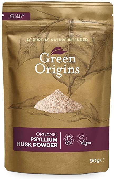 Green Origins Organic Raw Psyllium Husk Powder (Balkšvojo gysločio sėklų luobelių miltai) 90g