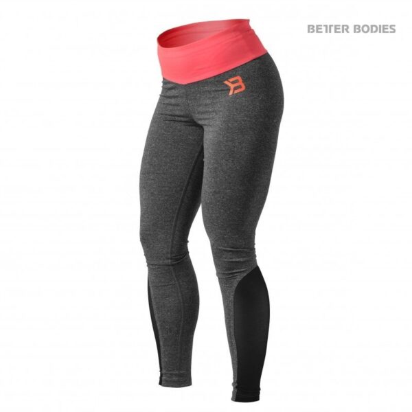 Better Bodies BB Shaped Tights (Anthracite melange/coral)