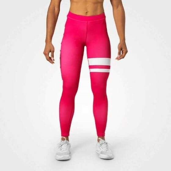Better Bodies Varsity Stripe Tights (Hot Pink)