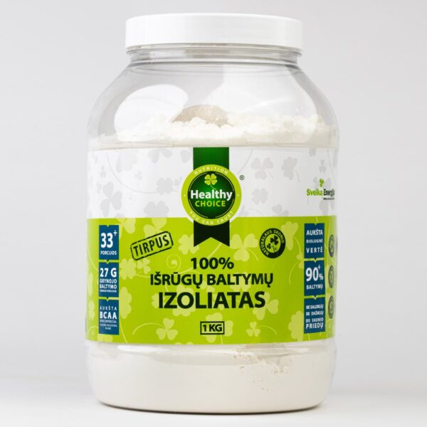 Healthy choice 100% išrūgų baltymų izoliatas 1kg