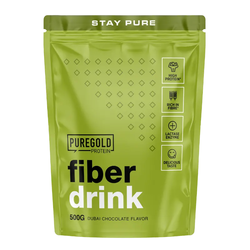 Pure Gold Fiber Drink 500 g - baltymai su skaidulomis, inulinas, glukomatas, Psyllium, laktaze