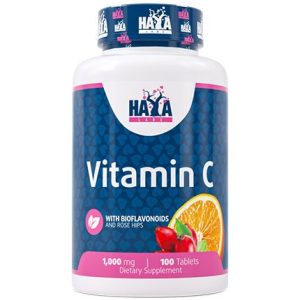 Haya Labs Vitamin C with Bioflavonoids and Rose Hips 100 tabl.