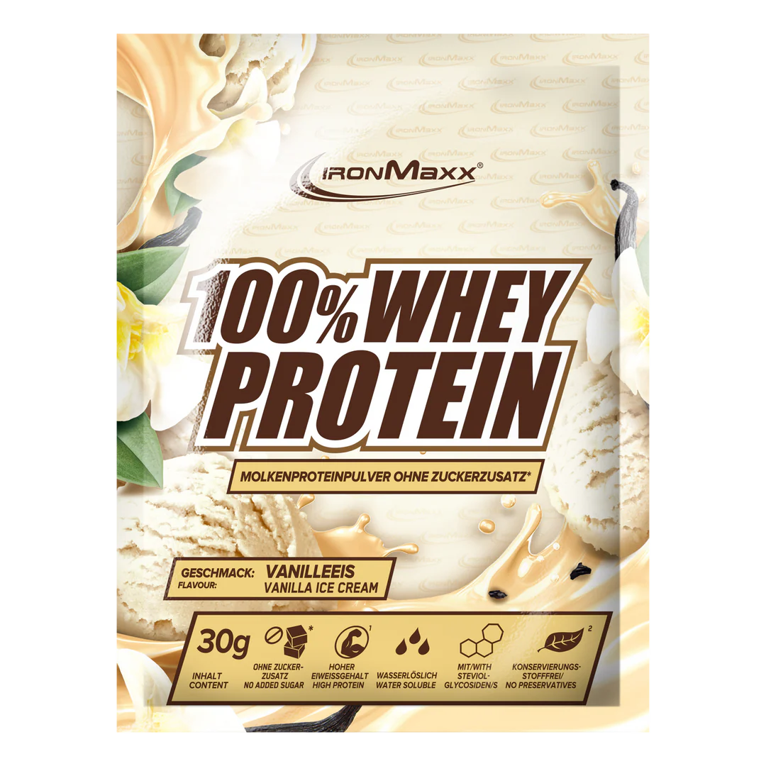 IronMaxx 100% Whey Protein 30 g.Galioja iki 2026-03-13