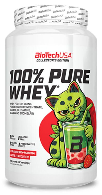 Biotech 100% Pure Whey Strawberry-Matcha Latte 900 g.