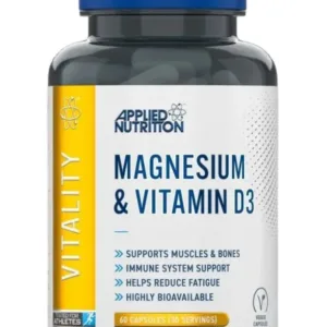 Applied Nutrition Magnesium & Vitamin D3 60 kaps. magnis ir vitaminas D3, magnio kapsulės